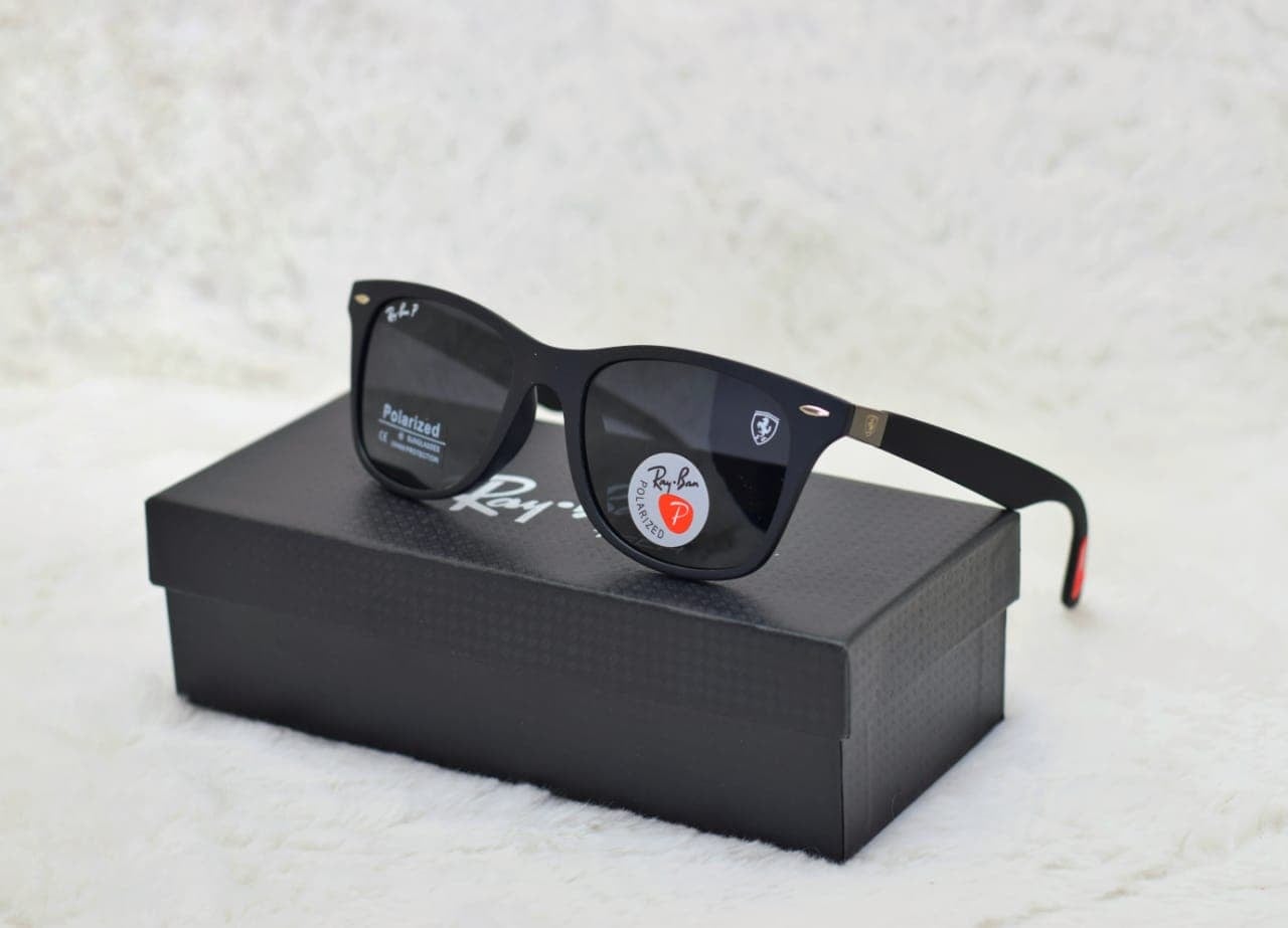 Black Frame Black Lenses Polarized Sunglasses Fishing Anti-glare Driving Sunglasses Men