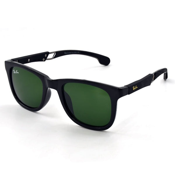 Ray Ban Premium Black Matte Frame and Olive Green Lenses Sunglass for Men I RB-1125