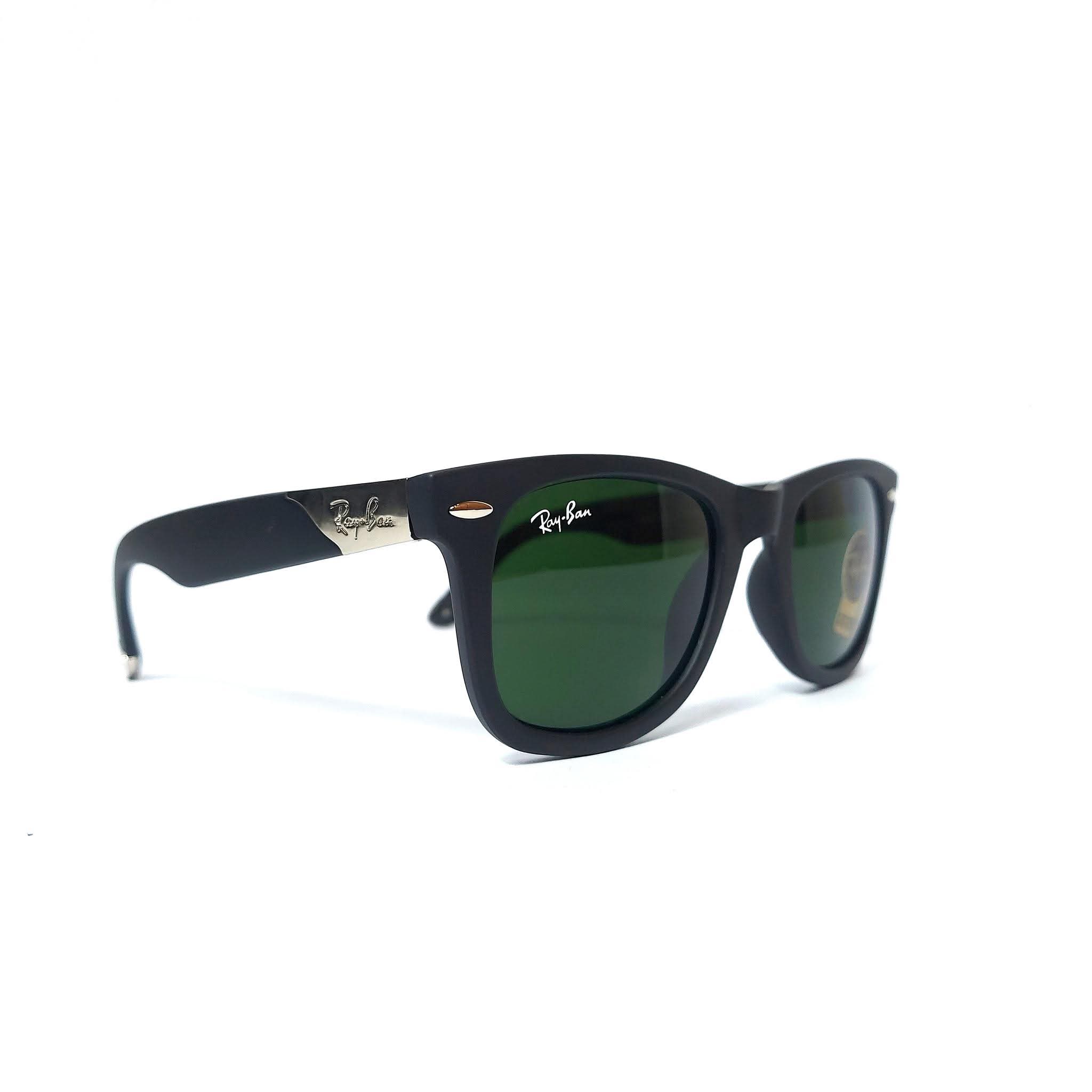 Ray Ban Premium Black Matte Frame and Olive Green Lenses Sunglass for Men I RB-1126