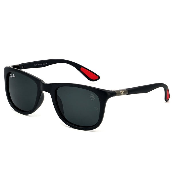 Ray Ban Black Matte Frame and Black Lenses Sunglass for Men with Chain Cover I RB-5567