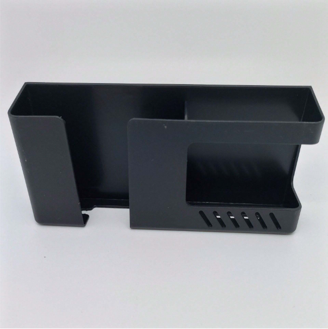 New 2 in 1 Wall Mounted Storage Box Multifunction Punch Free Organizer TV Remote Control DIY Mobile Phone Plug Charging Holder black