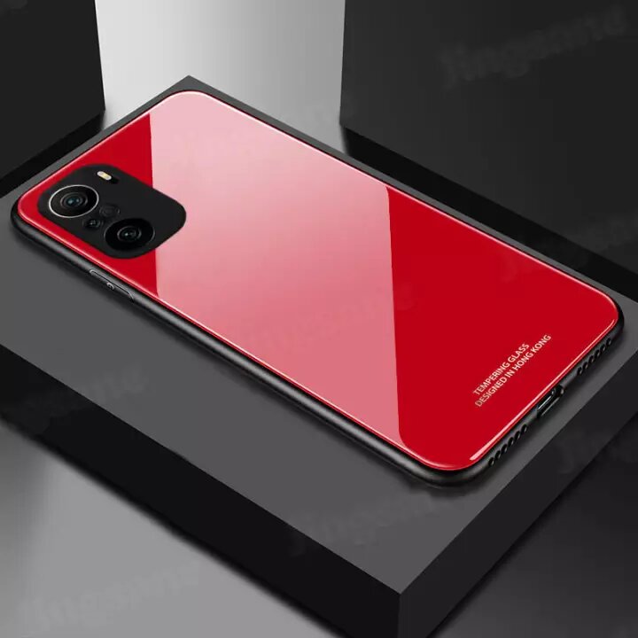 Xiaomi Poco F3 / Redmi K40 / Redmi K40 Pro / Redmi K40 Pro Plus / Mi 11i / Mi 11X / Mi 11X Pro  HONG KONG Design Tempered Glass case Back cover Phone case red